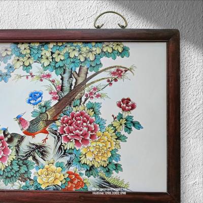 TRANH SỨ KHUNG GỖ – PHÚ QUÝ NGHÊNH XUÂN